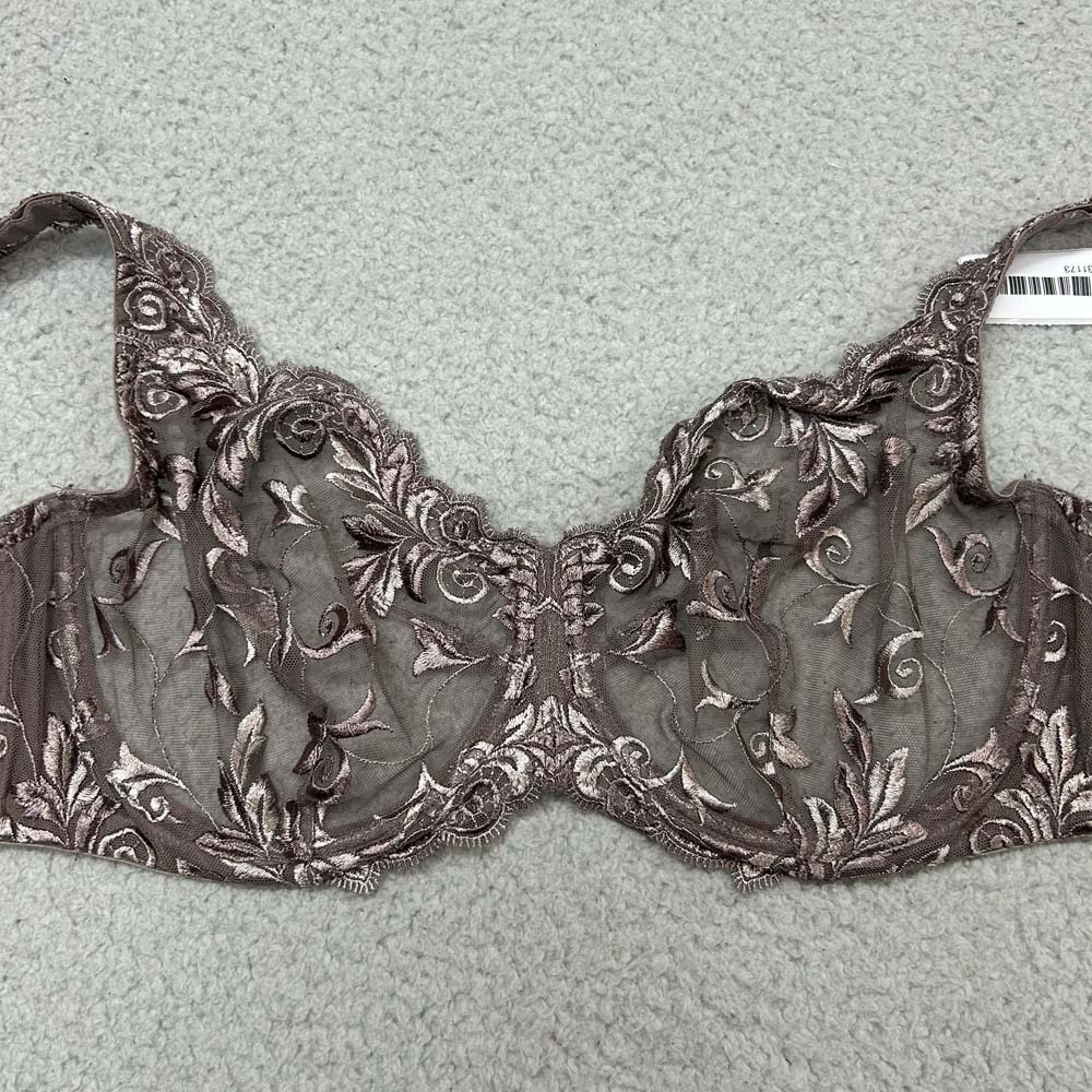Soma Bra 36DD Underwire Bra  Lace Semi Sheer Floral